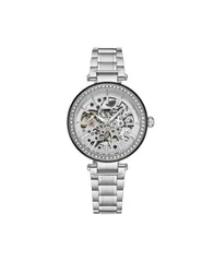 ストゥーリング レディース アクセサリー 腕時計 Stuhrling Womens Automatic Alloy Silver Case Skeleton Dial Silver SS Link Bracelet Watch Crystal Studded
