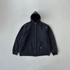 80s USA製 鬼フェード Carhartt 裏サーマルジップパーカー ナス紺