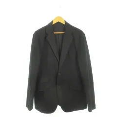 セオリー Theory テーラードジャケット シングル 総裏地 ストライプ 40 黒 ブラック /AH14 ■GY61