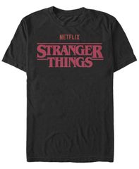 피프스 선 남성 탑스 티셔츠 로고 Fifth Sun Mens Stranger Things Classic Text Logo Short Sleeve TShirt Black 블랙