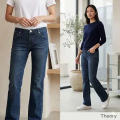 ★新品タグ付き★Theory セオリー【0】ブーツカットデニム 青 日本製 S