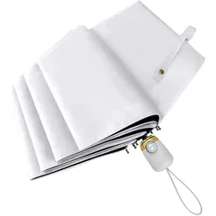 日傘 折りたたみ傘 ワンタッチ自動開閉 UVカット完全遮光 折り畳み傘 紫外線遮断 耐風撥水 メンズ レディース 軽量 晴雨両用 携帯便利 収納ポーチ付き 母の日 プレゼント(ホワイト) 0