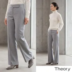 Theory セオリー【0】ビジネススラックス グレー 毛混 脚長効果 S 通勤