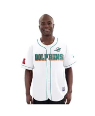 スターター メンズ トップス シャツ ジャージー Starter Mens White Miami Dolphins Relay FullButton Baseball Jersey White ホワのサムネイル