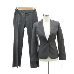 ザ・スーツカンパニー THE SUIT COMPANY スーツ フォーマル セットアップ 上下 テーラードジャケット ミドル丈 シングルボタン ストライプ柄 スラックスパンツ ロング丈 グレー /SM38 ■GY58