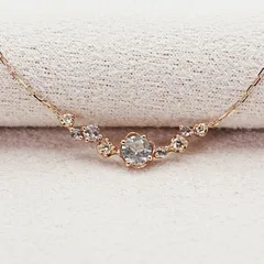 美品 4℃ マルチストーン K10 ネックレス ピンクゴールド◎/25-1547S