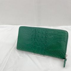 新品・未使用】皇居財布 本革 緑 グリーン クロコ型押し 長財布 皇居