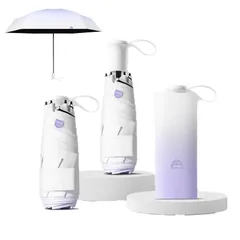 日傘 uvカット 100 遮光 折り畳み 晴雨兼用 手動 超軽量 220g 17cm折り畳み高さ 紫外線遮断 携帯便利 コンパクト umbrella 6 色 (紫) 0