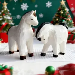 置物 オブジェ 馬 木彫り 木目調 かわいい ナチュラル ほっこり おしゃれ インテリア 北欧 彫刻 動物 木製 7.5×8.2×3.6cm 9×6.1×3cm