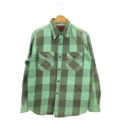 リーバイス レッドタブ Levi's RED TAB シャツ L 緑 グリーン チェック柄 長袖 レギュラーカラー /MN39 ■ECC001