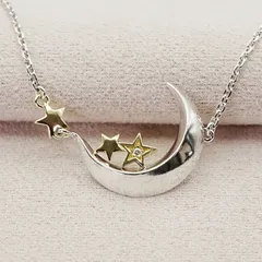 スタージュエリー 三日月 コンビ ネックレス シルバー×K18/25-1568S