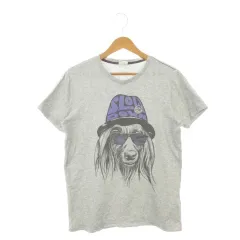 ディーゼル DIESEL 半袖Tシャツ 子ども服（男の子用） XXL グレー Vネック 犬プリント 半袖 /AH8 ■GY99