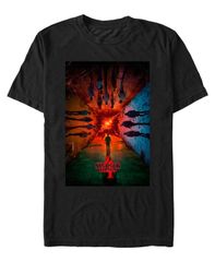 피프스 선 남성 탑스 티셔츠 Fifth Sun Mens Stranger Things Season 4 Main Poster Short Sleeve Tshirt Black 블랙