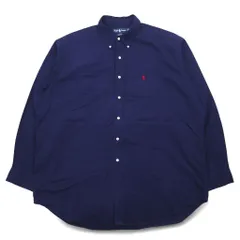 RALPH LAUREN 90年代 BLAKE ビッグサイズ ボタンダウンシャツ XL ネイビー スモールポニー刺繍