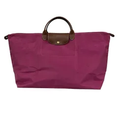 LONGCHAMP(ロンシャン) ハンドバッグ ル・プリアージュオリジナル ピンク×ダークブラウン 折りたたみ レザー