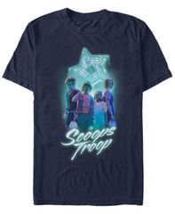 피프스 선 남성 탑스 티셔츠 Fifth Sun Mens Stranger Things Scoops Troop Portrait Short Sleeve TShirt Navy 네이비