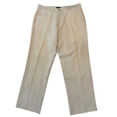 00s DOCKERS PREMIUM Classic Fit Linen Slacks W34 ドッカーズ プレミアム リネン タック スラックス ベージュ 古着