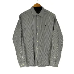 バーバリーブラックレーベル BURBERRY BLACK LABEL ワンポイントロゴ刺繍 L/S ストライプシャツ  メンズ 表記無 