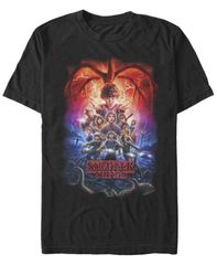 피프스 선 남성 탑스 티셔츠 Fifth Sun Mens Stranger Things Demogorgan Group Poster Short Sleeve TShirt Black 블랙