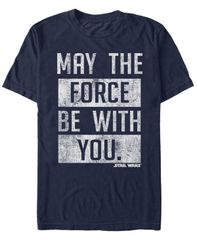 피프스 선 남성 탑스 티셔츠 Fifth Sun Star Wars Mens May The Force Be With You Stacked Text Short Sleeve TShirt Navy 네이비