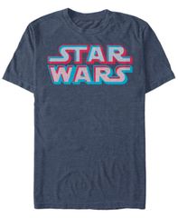 피프스 선 남성 탑스 티셔츠 로고 Fifth Sun Star Wars Mens Classic 3D Dot Title Logo Short Sleeve TShirt Navy Heather 헤더