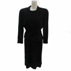 ジュンアシダ jun ashida フォーマル セットアップ 上下 ワンピース ミモレ丈 五分袖 ジャケット ミドル丈 リボン 7 黒 ブラック /SM19 ■GY58