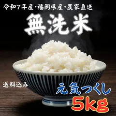 ※無洗米※【令和7年産 福岡県産 】元気つくし 白米 5kg 農家直送 色彩選別済み 精米 送料無料 5kgのサムネイル
