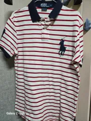 ポロラルフローレン ストライプ 半袖 カラーTシャツ L