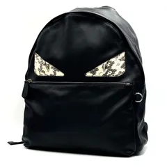 極上品　希少！　FENDI フェンディ　モンスター　パイソン　系　バックパック　リュックサック　レザー　ブラックのサムネイル