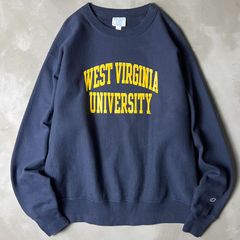 Champion 2段 カレッジ プリント リバースウィーブ スウェット トレーナー XL / 復刻 単色タグ チャンピオン ネイビー 紺