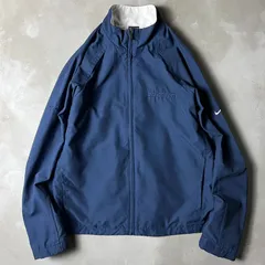 00s NIKE GOLF スウォッシュ VOLVO 企業 ロゴ 刺繍 ナイロン ジャケット M / 00年代 オールド ナイキ ゴルフ ウォームアップ ネイビー 企業物 ボルボ