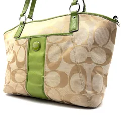 COACH y2k Signature stripe pocket totebag コーチ シグネチャー柄ストライプポケットトートバッグ カラーライン 1941 キャンバスレザー A4収納可能