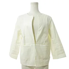 ユナイテッドアローズ A DAY IN THE LIFE UNITED ARROWS ノーカラージャケット ストレッチ 7分袖 38 白 ホワイト 0916