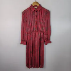 tammio タミオ ロングワンピース 総柄 レッド 9サイズ レディース 古着 レトロ アメカジ