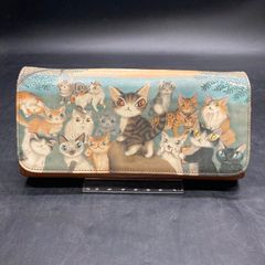 極美品 HIRAMEKI. ヒラメキ ラウンドファスナー バースデーキャッツ 猫