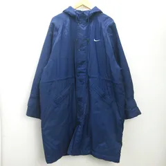 t■90’S レトロ■ナイキ/NIKE裏ボア ベンチコート/ウォーマー■紺【メンズXL】MENS/40【中古】