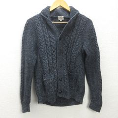 g■ユナイテッドアローズ/UNITED ARROWS GLR ショールカラーニットカーディガン/ウール【L】灰/men's/118【中古】■