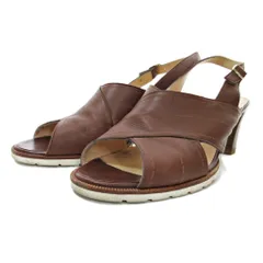 Sara Nirico by 銀座ヨシノヤ サンダル ハイヒール バックストラップ レザー 24.5cm ブラウン 茶 0224