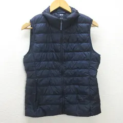 g■ユニクロ/UNIQLO ウルトラライトダウンベスト【L】紺/LADIES/H7【中古】■