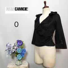 ナラカミーチェ　極上美品　透け感有　ブラウス　ストライプ柄　黒色系　Sサイズ