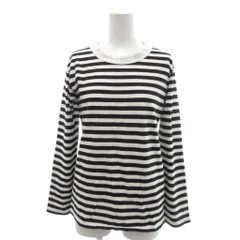 アニエスベー agnes b. アダムエロペコラボ Tシャツ ロンＴ ボーダー柄 長袖 S 黒 ブラック 白 ホワイト /YJ ■ECT