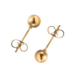 金属アレルギー対応 サージカルステンレス メンズ ステンレス つけっぱなし 丸玉 レディース ボール ボールピアス ピアス 両耳用 シルバー 医師監修 ゴールド ピンクゴールド