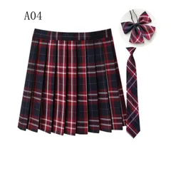 スカート プリーツスカート ミニスカート スクールスカート チェック柄 3点セット 蝶結び ネクタイ 制服 学生服 女子高生 JK コスプレ