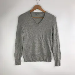UNIQLO カシミヤVネックセーター レディース M グレー 3251202603180012