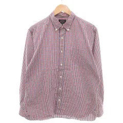 ビームスプラス BEAMS+ シャツ 長袖 ボタンダウン ギンガムチェック XL 赤 レッド 青 ブルー /YJ ■ECT