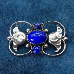 希少 ジョージジェンセン ラピスラズリ 236A ブローチ/25-1405S