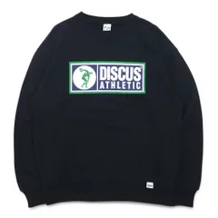 DISCUS ATHLETIC クルーネック スウェット M ブラック コットン  ロゴプリント