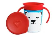 こぼれない 6ヶ月から プラスチック ホッキョクグマ 子供 ワイルドラブ ベビーマグ ミラクルカップ コップ飲み練習 マンチキン FDMU32242P munchkin