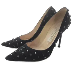 ジミーチュウ JIMMY CHOO スタースタッズ ポインテッドトゥ パンプス ピンヒール 36.5 黒