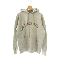 チャンピオン CHAMPION リバースウィーブ プルオーバー パーカー スポーツウエア L グレー 長袖 フード付き 文字プリント /OK■OS ■AD